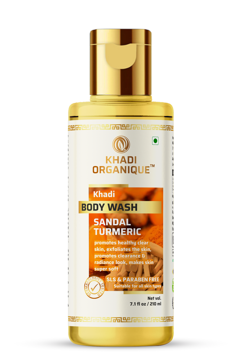 Khadi Organique Sandal Turmeric Body Wash SLS & Paraben Free