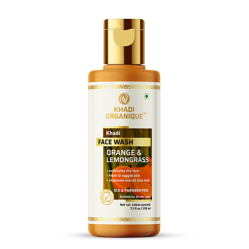 Khadi Organique Orange & Lemongrass Face Wash (SLS & PARABEN FREE)