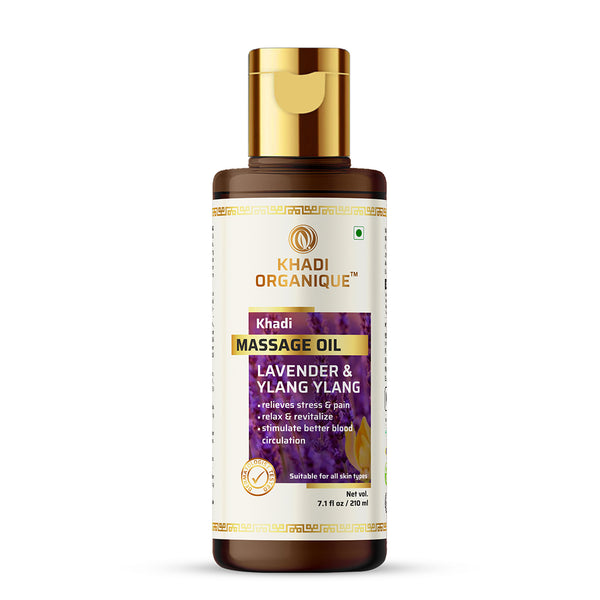 Khadi Organique Lavender & Ylang Ylang Masaage Oil Paraben Mineral Oil Free - 210ml