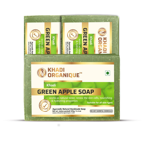 KHADI ORGANIQUE GREEN APPLE SOAP (Pack Of 3)