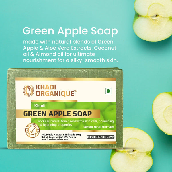 KHADI ORGANIQUE GREEN APPLE SOAP (Pack Of 3)