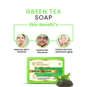KHADI ORGANIQUE  GREEN TEA SOAP (Pack Of 3)