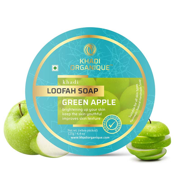 Khadi Organique Green Apple Loofah Soap