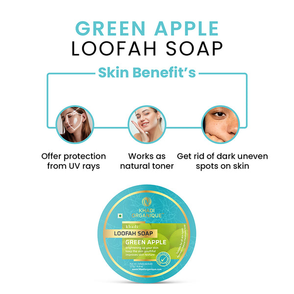 Khadi Organique Green Apple Loofah Soap