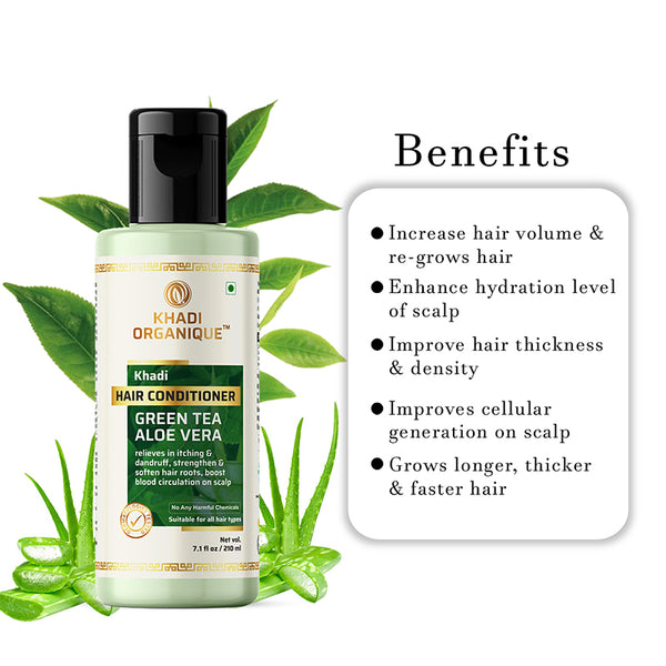 Khadi Organique Green Tea Aloe Vera Hair Conditioner - 210ml