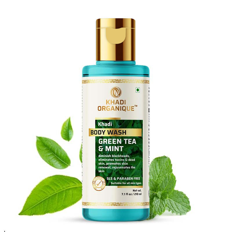 Khadi Organique Green Tea & Mint Body Wash - SLS And Paraben Free