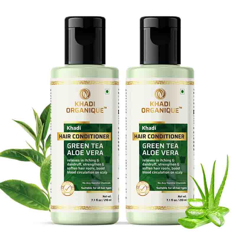 Khadi Organique Green Tea and AloeVera Conditioner - pack of 2