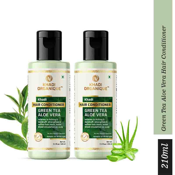 Khadi Organique Green Tea and AloeVera Conditioner - pack of 2