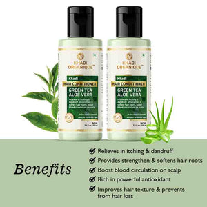 Khadi Organique Green Tea and AloeVera Conditioner - pack of 2