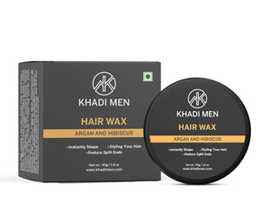 Khadi Men Stronghold Hair Wax for Men | For Natural Shine & Stylish Matte Finish with Volume | Easy Wash Off, Restylable Anytime | No Paraben, No Sulphate, No Alcohol - 50gm