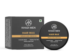 Khadi Men Stronghold Hair Wax for Men | For Natural Shine & Stylish Matte Finish with Volume | Easy Wash Off, Restylable Anytime | No Paraben, No Sulphate, No Alcohol - 50gm