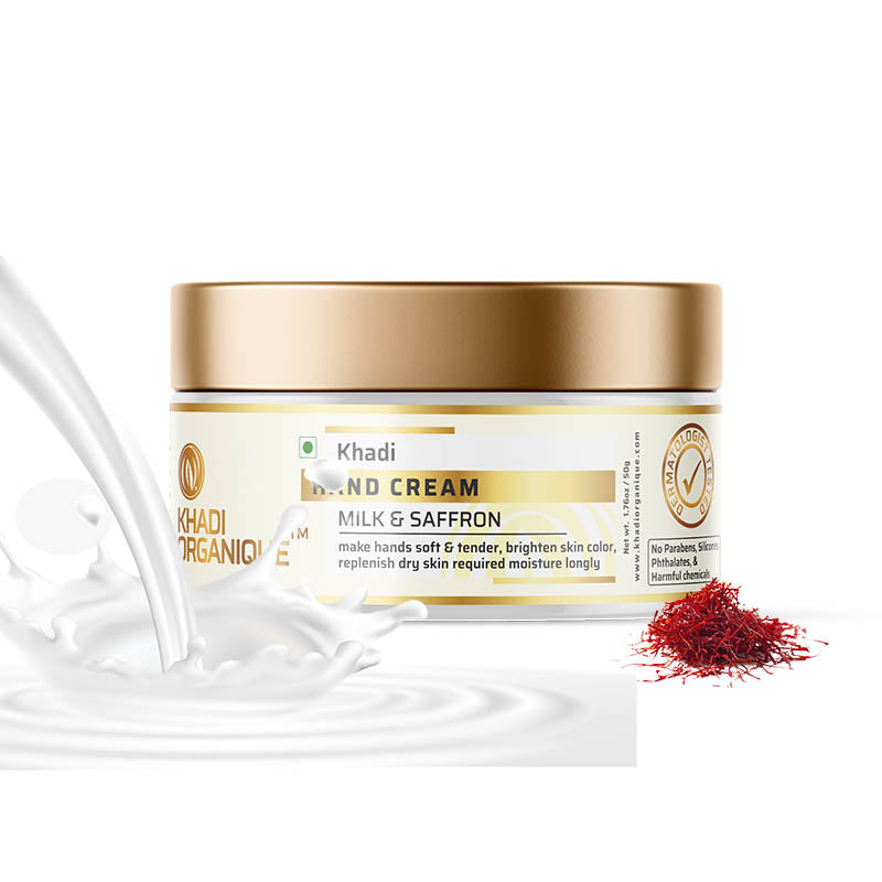 Buy Natural Milk & Saffron Hand Cream - Khadi Organique