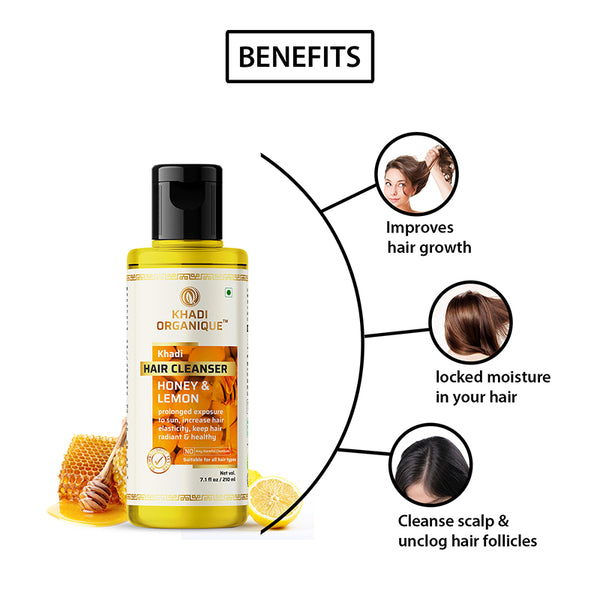 Khadi Organique Honey & Lemon Hair Cleanser(Shampoo) - 210ml
