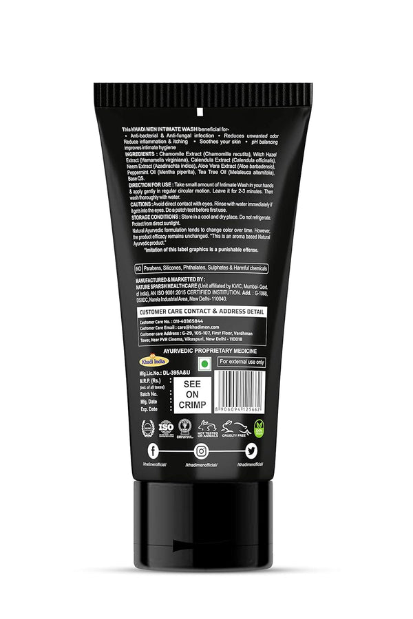 Khadi Men Intimate wash Hygiene Foam Wash - Refreshing & pH - Balanced Cleanser for Comfort & Freshness All Day