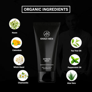 Khadi Men Intimate wash Hygiene Foam Wash - Refreshing & pH - Balanced Cleanser for Comfort & Freshness All Day