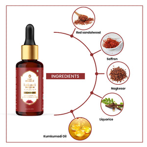 Khadi Organique Kumkumadi Face Serum For Radiance Glow Skin With 100% Natural Ingredients - 30ML