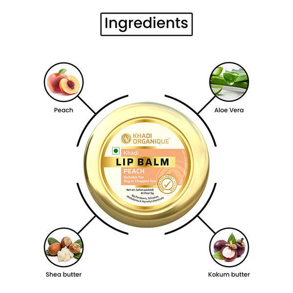 Khadi Organique Peach Lip Balm