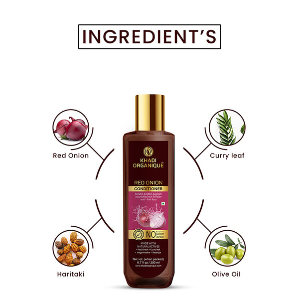 Khadi Organique Red Onion Hair Conditioner - SLS And Paraben Free-200 ml
