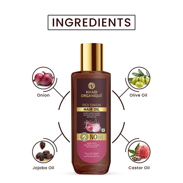 Khadi Organique Red Onion Hair Oil - 100 ml