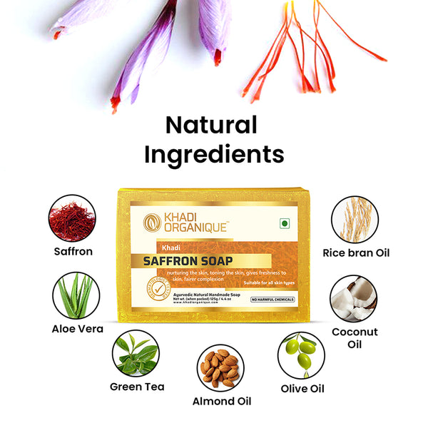Khadi Organique Saffron Soap (Pack Of 3)