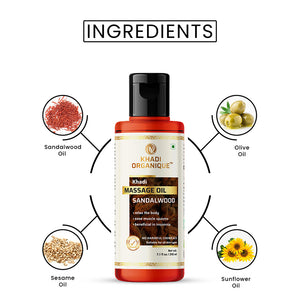 Khadi Organique Sandalwood Massage Oil - 210ml