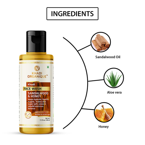 Khadi Organique Sandalwood & Honey Face Wash