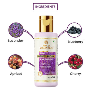 Khadi Organique Lavender Fairness Lotion (SLS & Paraben Free)