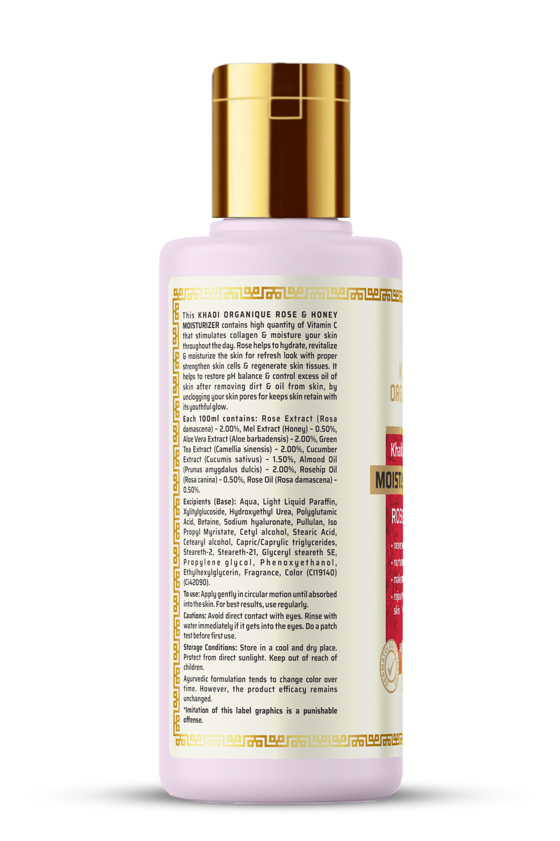 Khadi Organique Rose & Honey Moisturizer (SLS & Paraben Free)