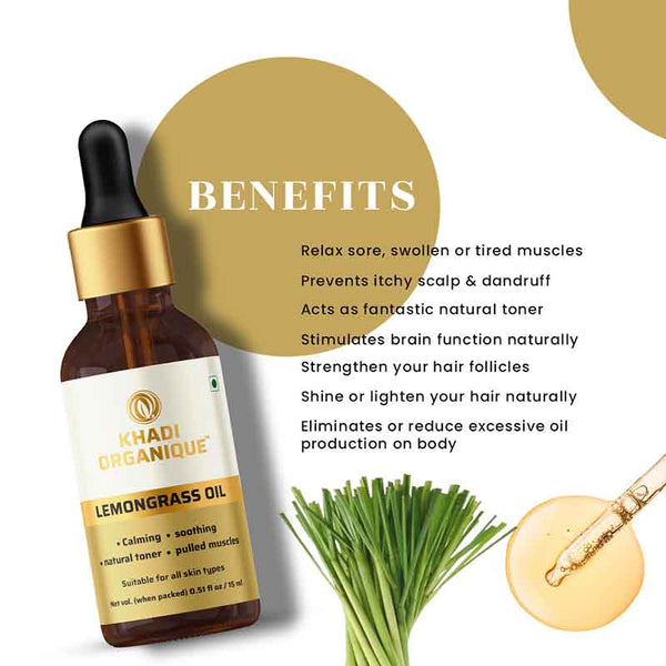 Khadi Organique Lemongrass Essential Oil - 15 ml