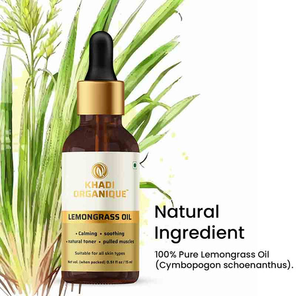 Khadi Organique Lemongrass Essential Oil - 15 ml