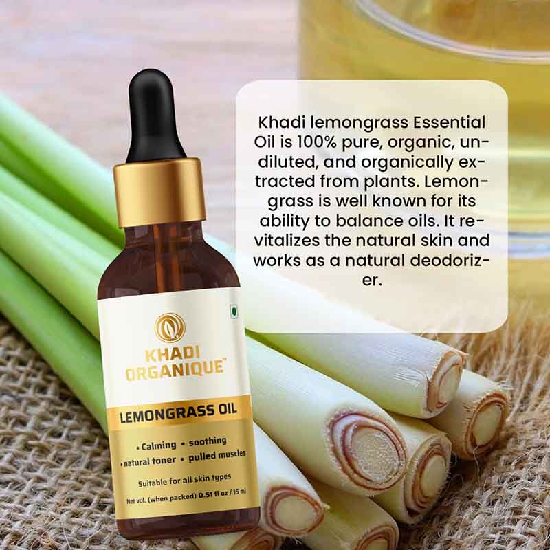 Khadi Organique Lemongrass Essential Oil - 15 ml