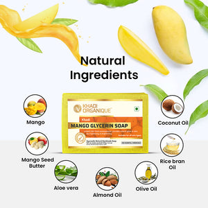 KHADI ORGANIQUE  MANGO GLYCERIN SOAP (Pack Of 3)