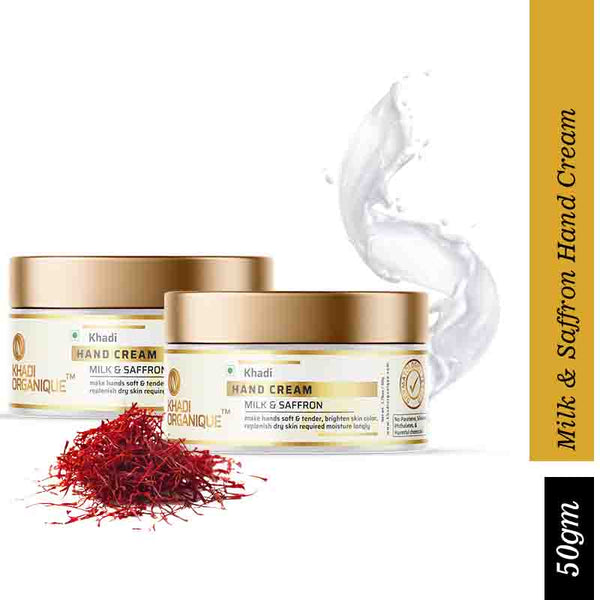 Khadi Organique Milk & Saffron-Hand Cream - Pack of 2