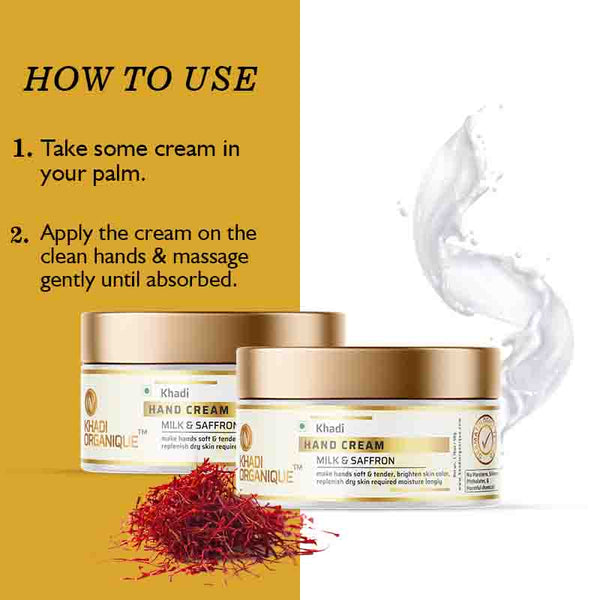 Khadi Organique Milk & Saffron-Hand Cream - Pack of 2