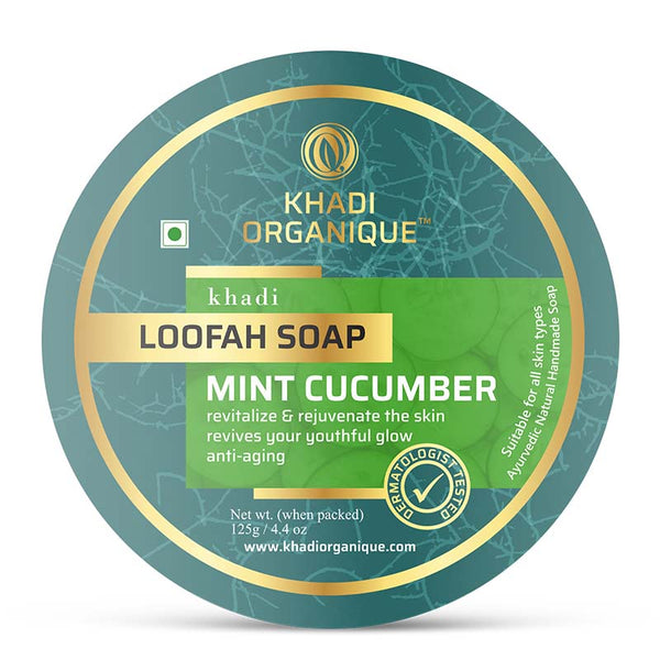 Khadi Organique Mint Cucumber Loofah Soap