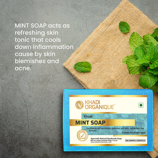 Khadi Organique Mint Soap (Pack Of 3)