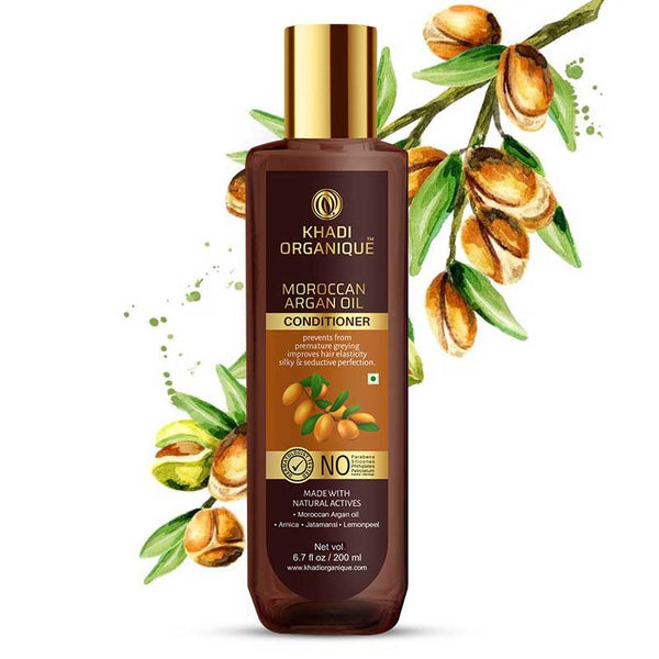 Khadi Organique Moroccan Argan Oil Hair Conditioner - SLS And Paraben Free-200 ml