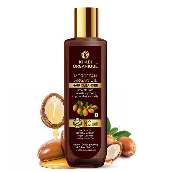 Khadi Organique Moroccan Argan Oil Hair Cleanser/Shampoo - SLS And Paraben Free-200 ml