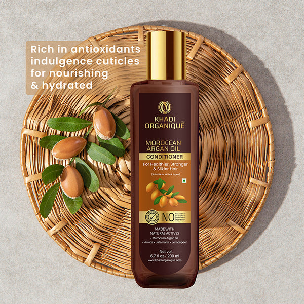 Khadi Organique Moroccan Argan Oil Hair Conditioner - SLS And Paraben Free-200 ml