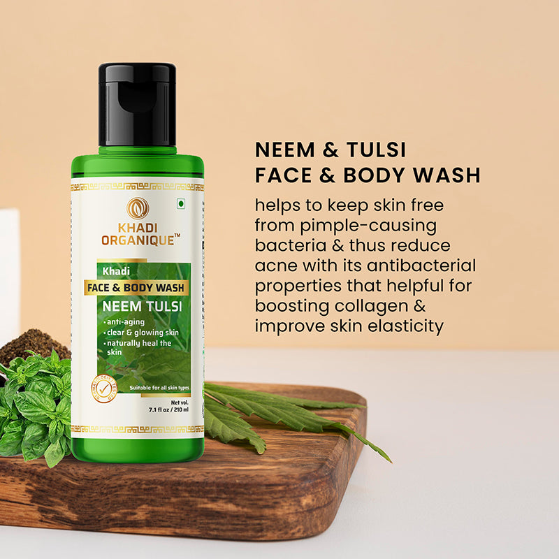 Khadi Organique Neem Tulsi Face & Body Wash