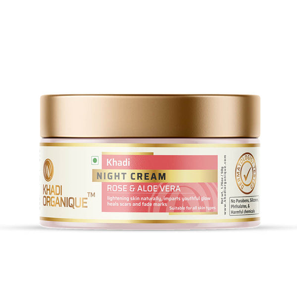 Khadi Organique Rose & Aloe Vera Night Cream - 50gm