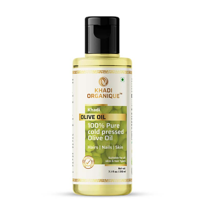 Khadi Organique Olive Oil (100% Cold Pressed Oil) -210ml