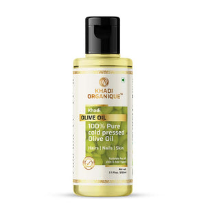 Khadi Organique Olive Oil (100% Cold Pressed Oil) -210ml