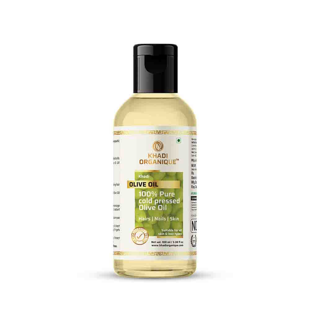 Khadi Organique Olive Oil (100% Cold Pressed Oil) -100ml