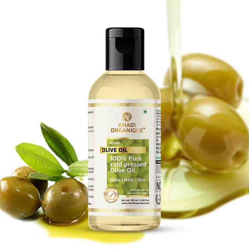 Khadi Organique Olive Oil (100% Cold Pressed Oil) -100ml