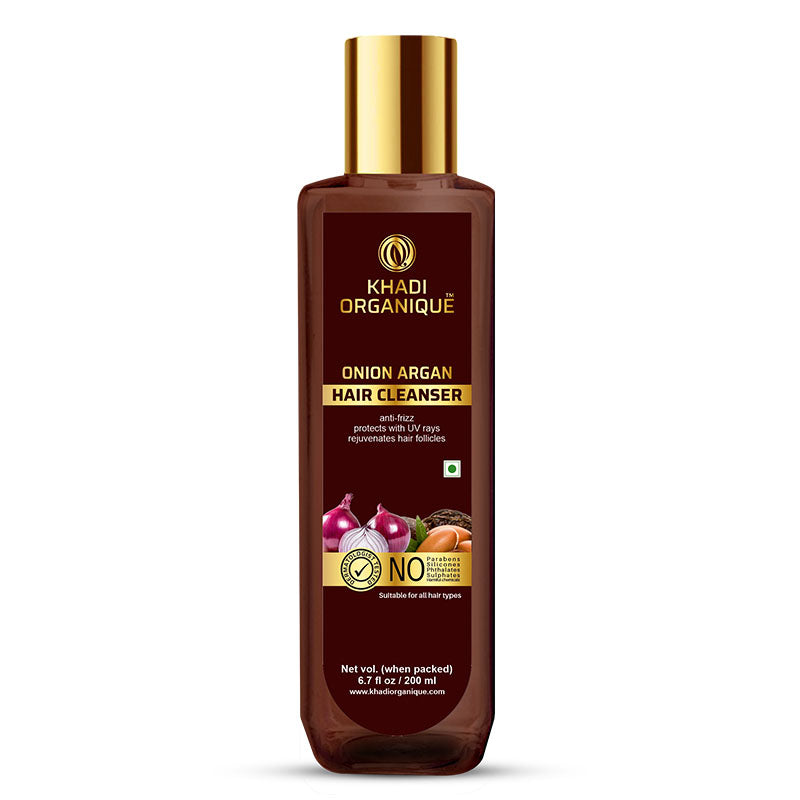 Khadi Organique Onion Argan Hair Cleanser/Shampoo - SLS And Paraben Free-200 ml