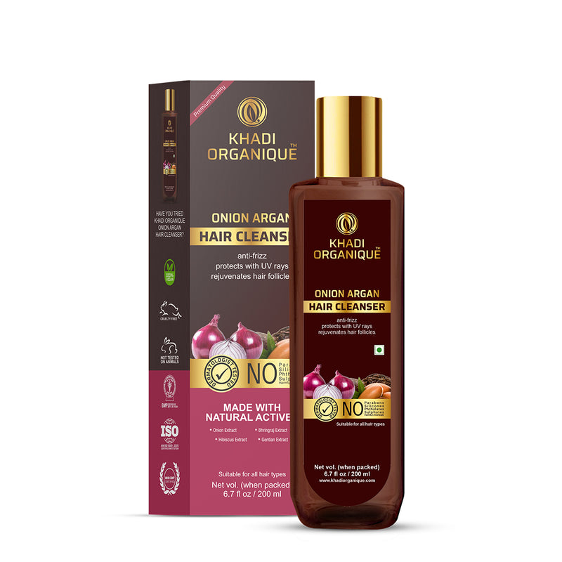 Khadi Organique Onion Argan Hair Cleanser/Shampoo - SLS And Paraben Free-200 ml