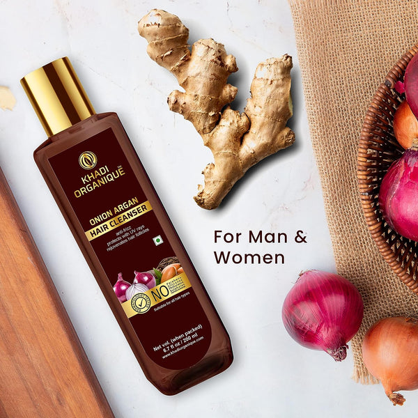 Khadi Organique Onion Argan Hair Cleanser/Shampoo - SLS And Paraben Free-200 ml