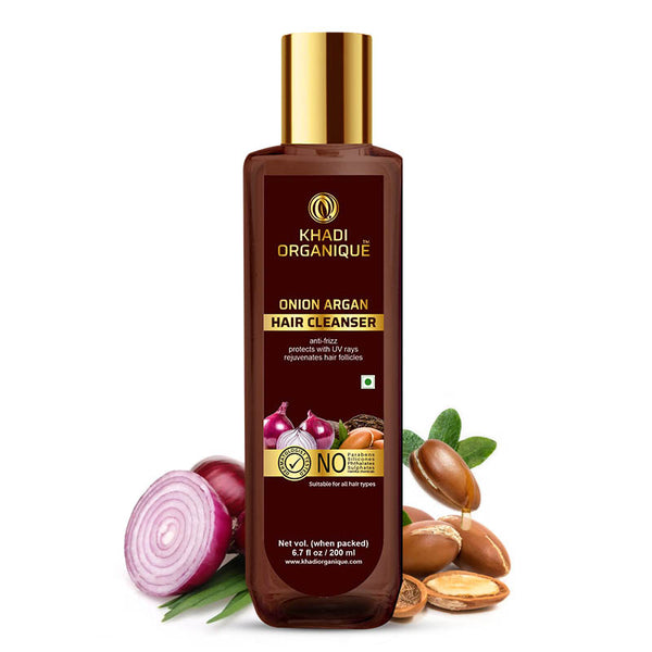 Khadi Organique Onion Argan Hair Cleanser/Shampoo - SLS And Paraben Free-200 ml