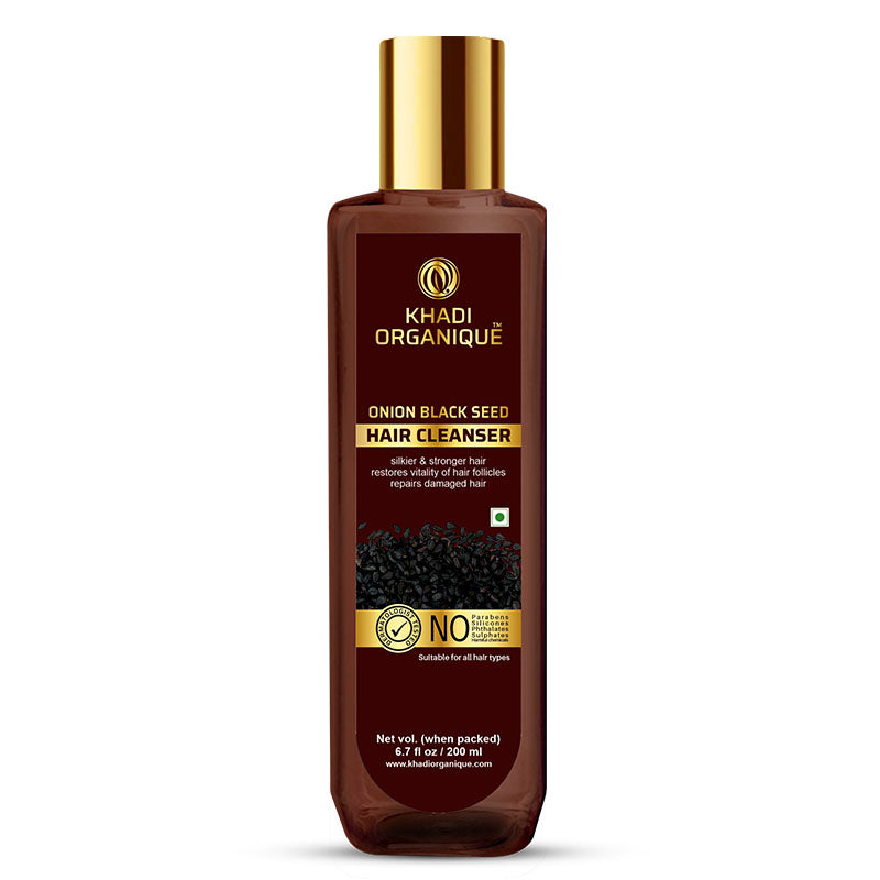 Khadi Organique Onion Black Seed Hair Cleanser/Shampoo - SLS And Paraben Free-200 ml